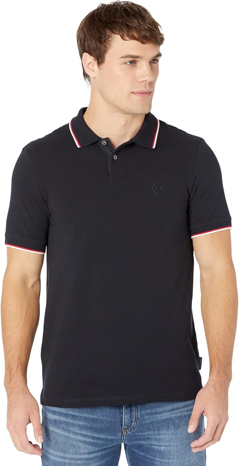 Amazon | A|X Armani Exchange メンズ 半袖ジャージニットポロシャツ